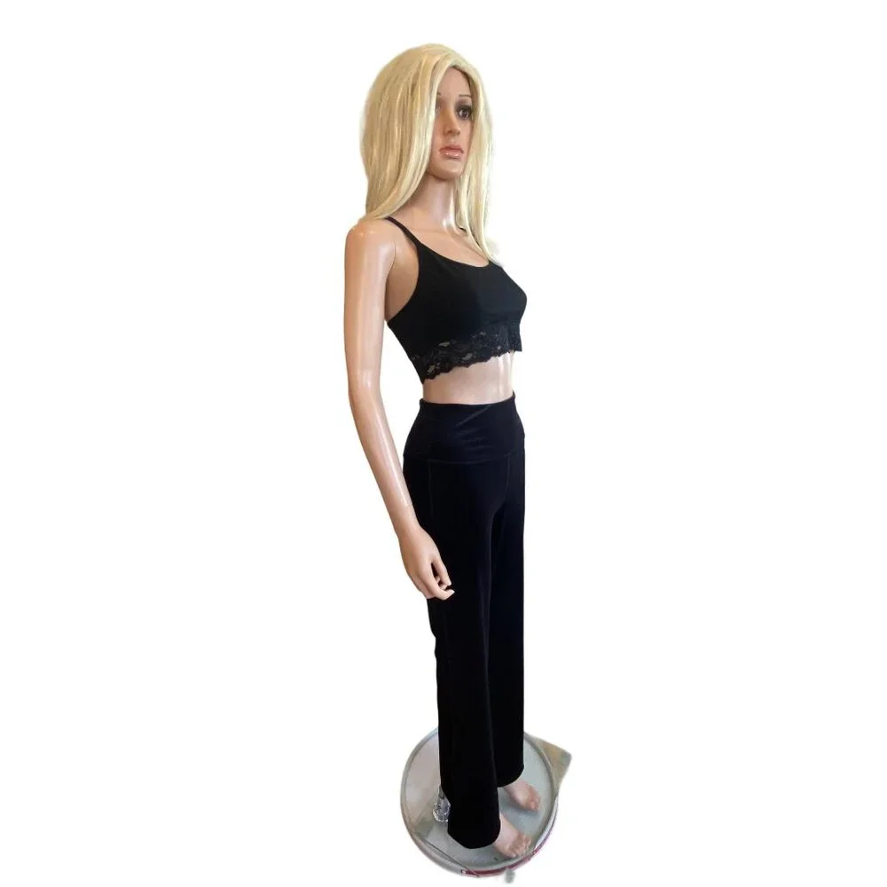 NWT Athleta XS Elation Velvet Flare Pant Black Pants High-Rise Flared $109 - Picture 15 of 16